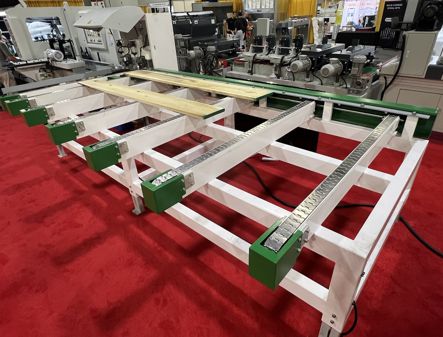 Used Woodtech 12" 6-Head Moulder with Infeed Table