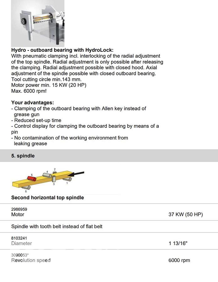 Used Weinig Hyrdomat 3000 Moulder with Infeed System
