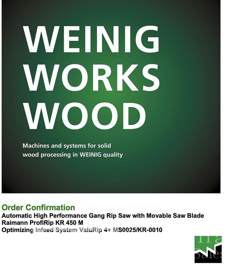 Used 2012 Raimann KR450M Gang Rip Saw with Infeed