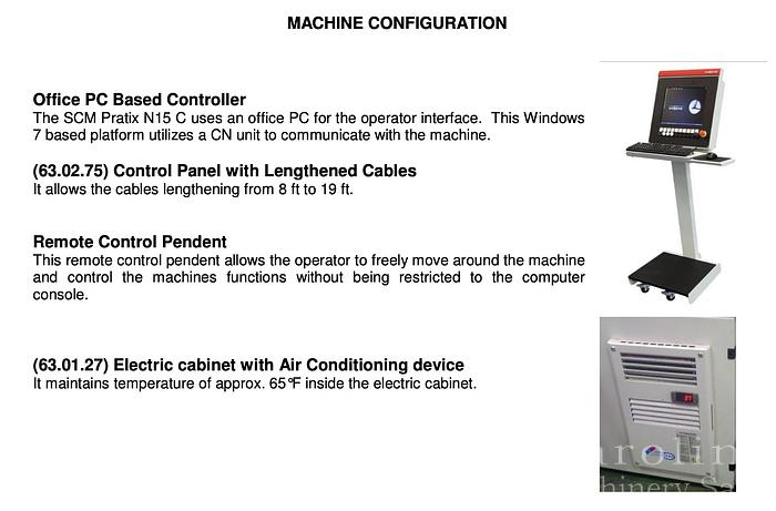 Used 2014 SCMI Pratix N-15 CNC Router