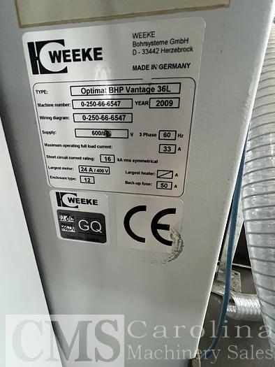 Used 2009 Weeke Optimat BHP Vantage 36L CNC Router