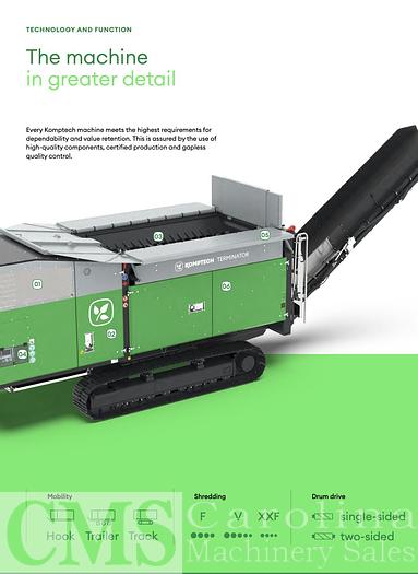 Used 2018 Komptech Terminator 6000S Mobile Shredder