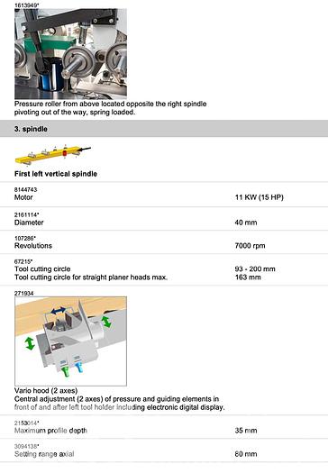Used Weinig Powermat 1500 Moulder