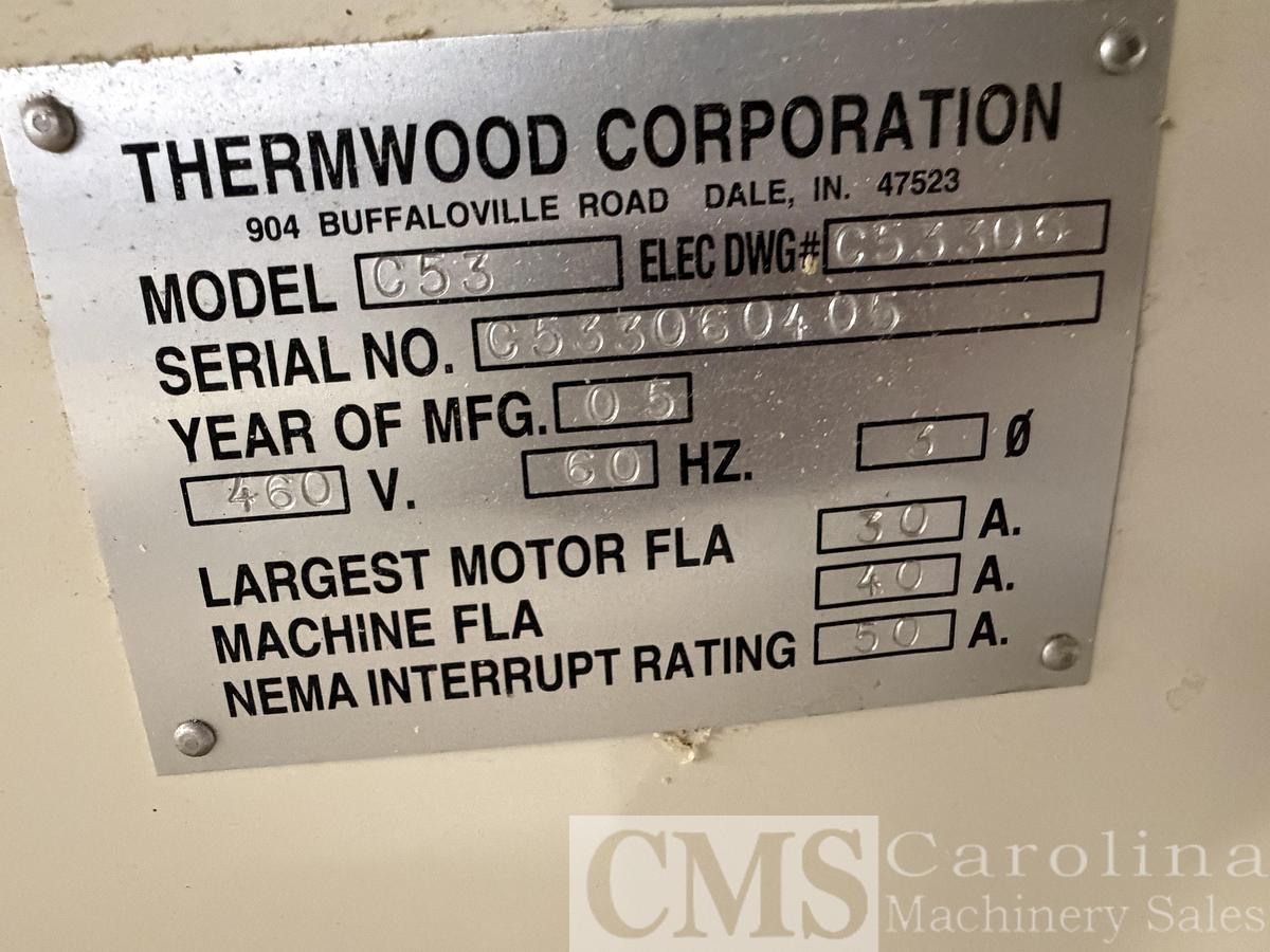 Used 2005 Thermwood Model C53 CNC Router with Roller Hold Down