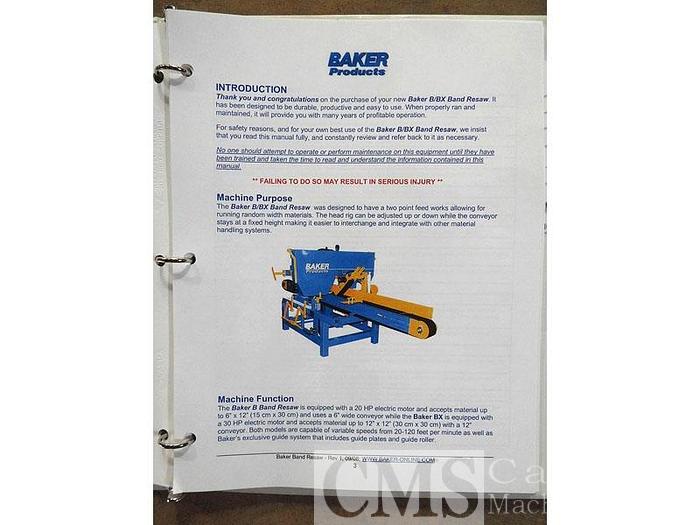 Used Baker Model BX 4-Head Resaw