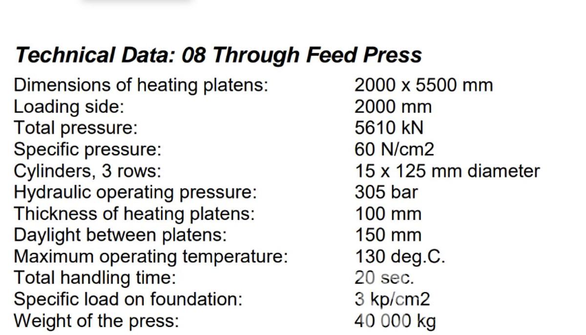 Used 2002 Burkle ODW 2055 Through-Feed Press