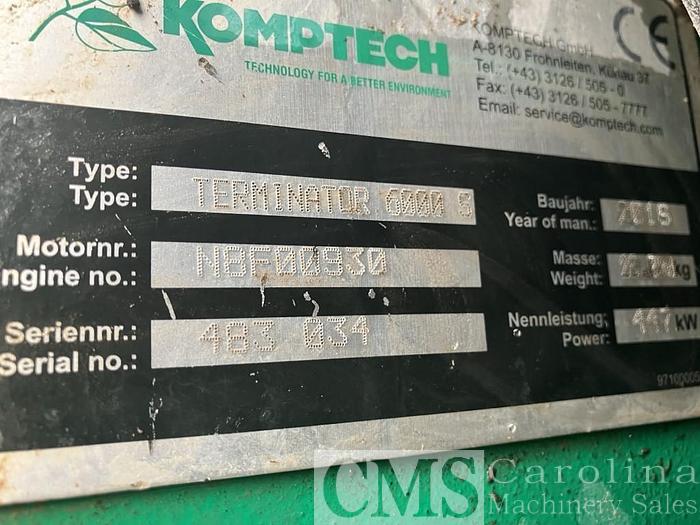 Used 2018 Komptech Terminator 6000S Mobile Shredder