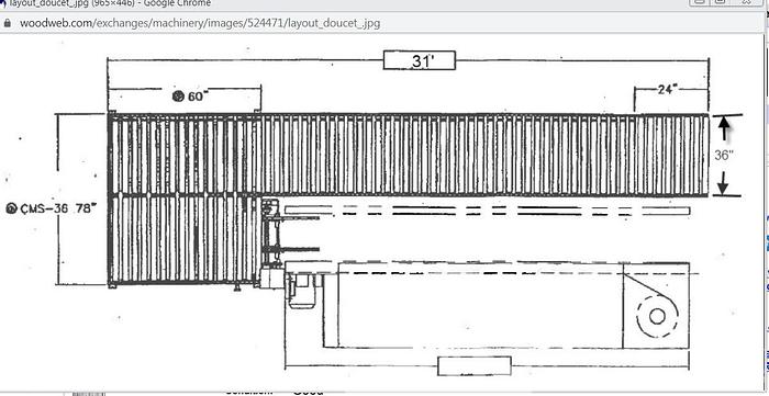 Used Doucet CMS-36 Return Conveyor
