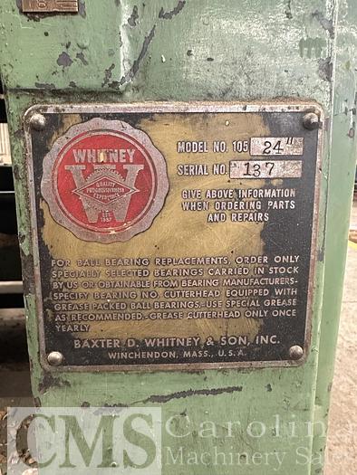 Used Whitney Model 105 24" Planer