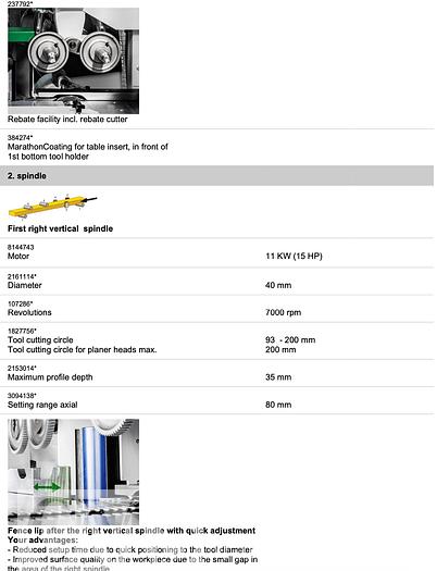 Used Weinig Powermat 1500 Moulder