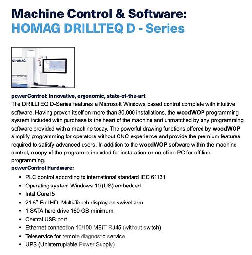 Used 2020 Homag Drillteq D200