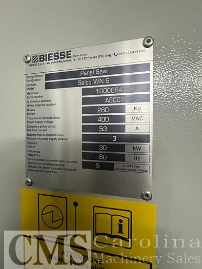 Used Selco WN 6 Front Load Panel Saw