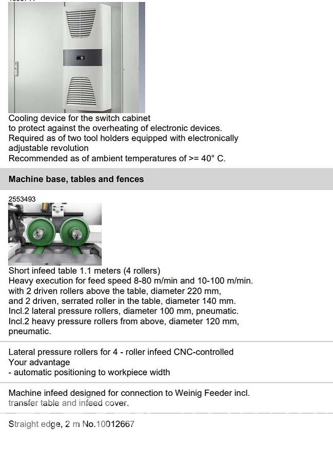 Used Weinig Hyrdomat 3000 Moulder with Infeed System