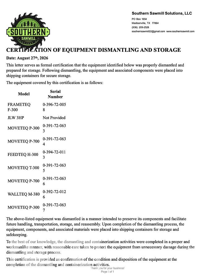 Used 2021 Weinmann Frameteq  F300 Wall Fabrication Line