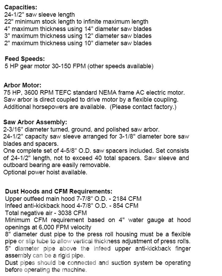 Used Newman KF24 Gang Rip Saw