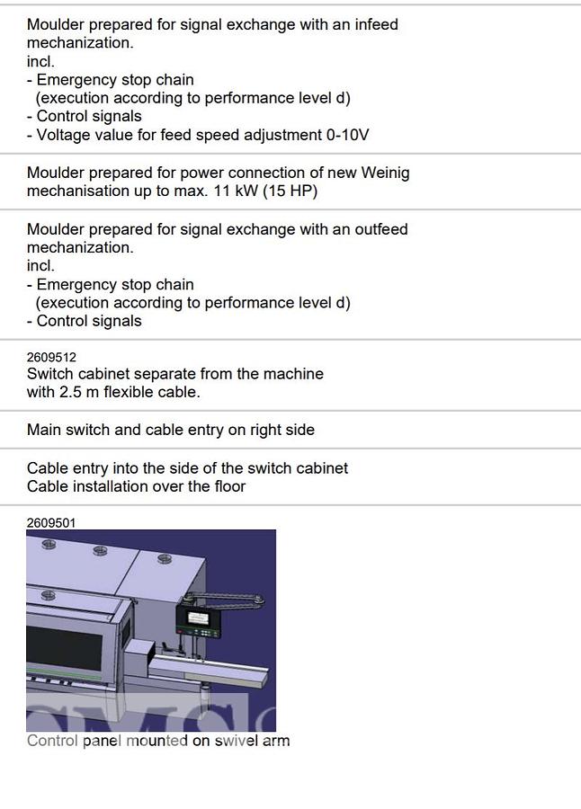 Used Weinig Hyrdomat 3000 Moulder with Infeed System