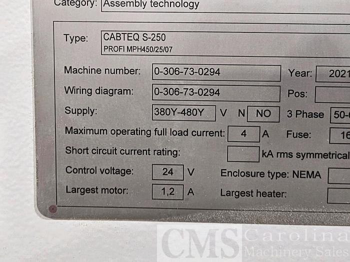 Used 2021 Homag Cabteq S-250 Clamp