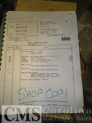 Used Taylor 20 Section Clamp Carrier