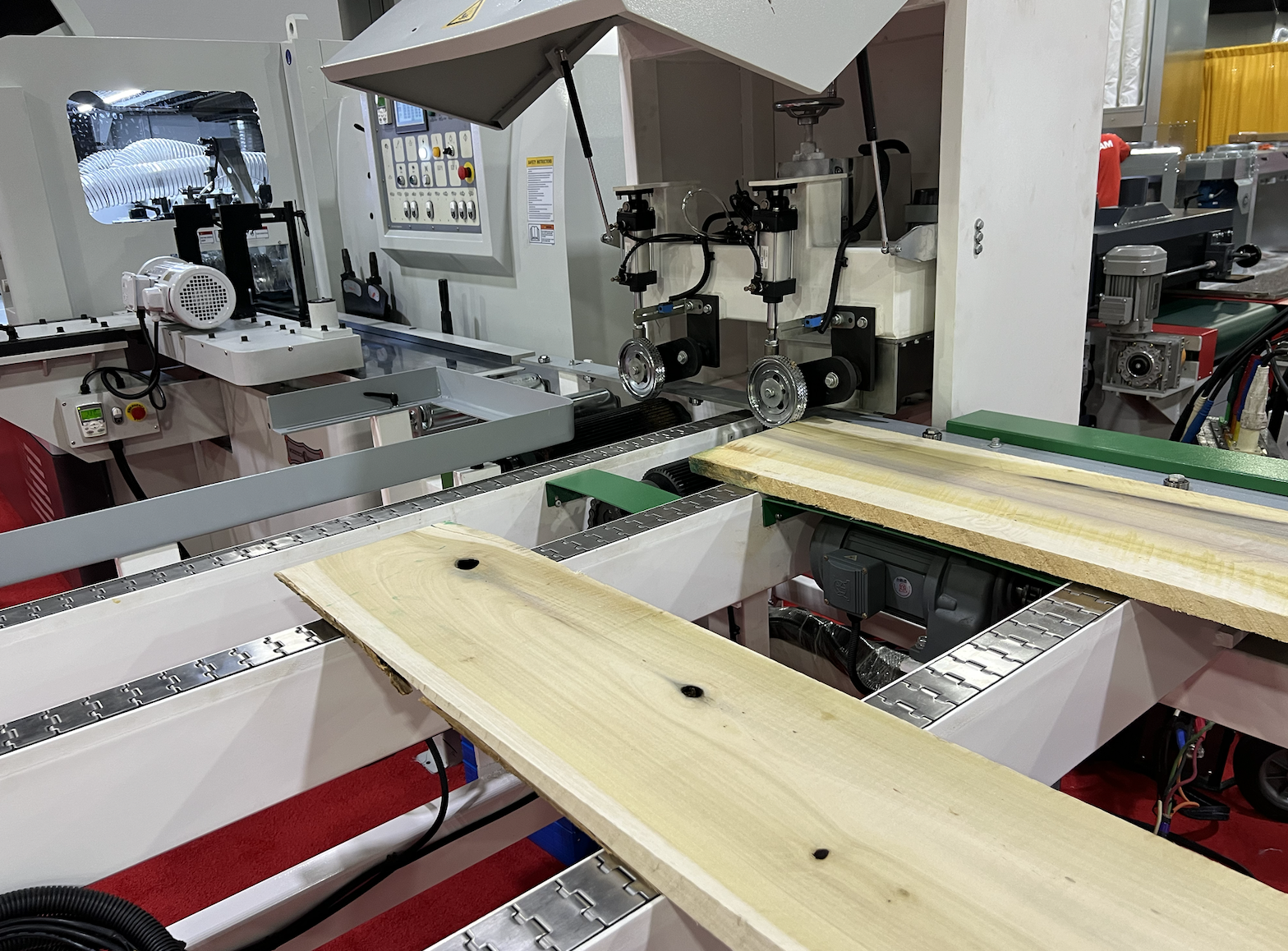 Used Woodtech 12" 6-Head Moulder with Infeed Table