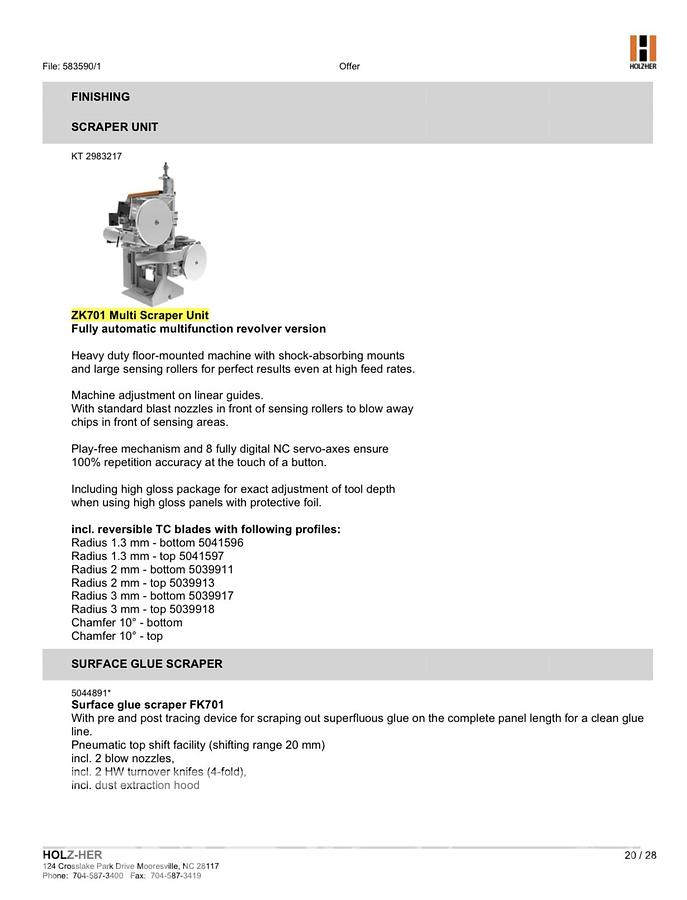 Used 2021 Holz-her 1598 Lumina Single Sided Edgebander