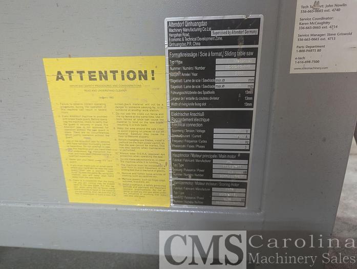 Used 2008 Altendorf  WA8 Sliding Table Saw