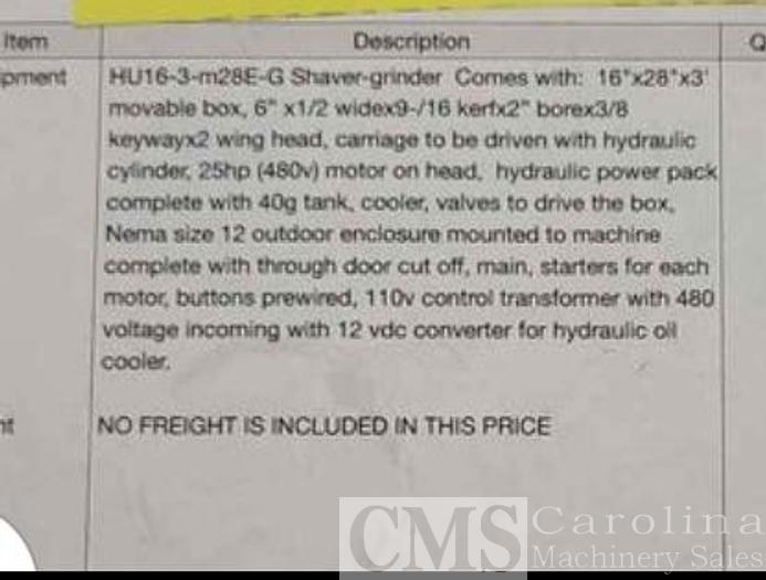 Used 2019 Hutto Wood Products 16" Shaving Mill