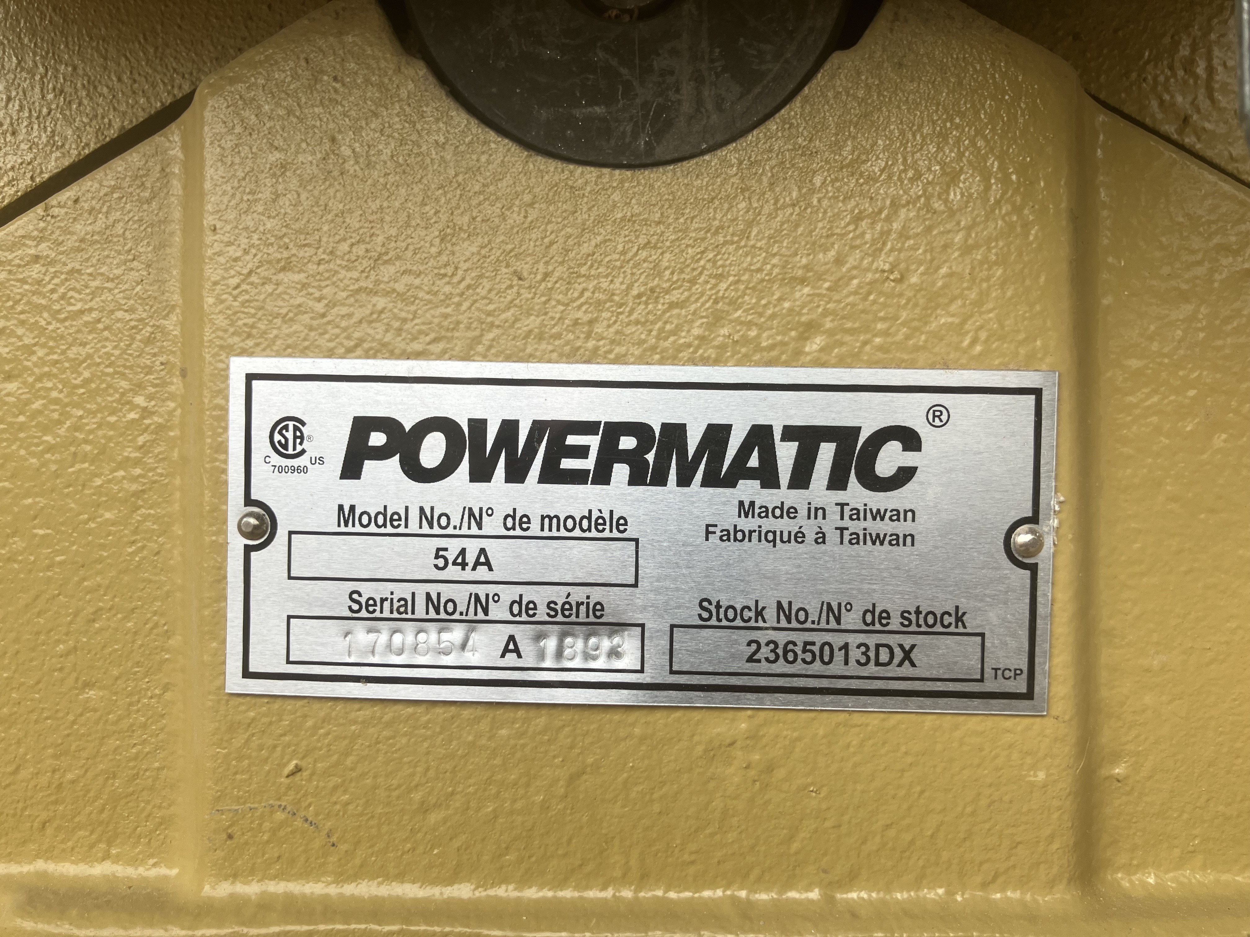 Used Powermatic 54A Jointer