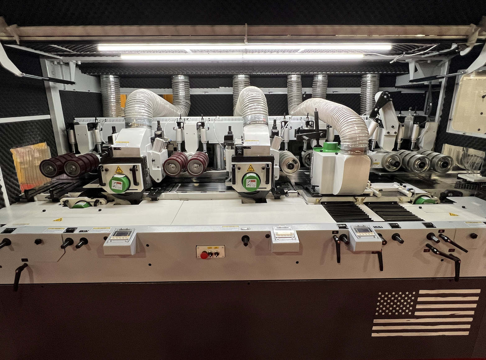 Used Woodtech 12" 6-Head Moulder with Infeed Table