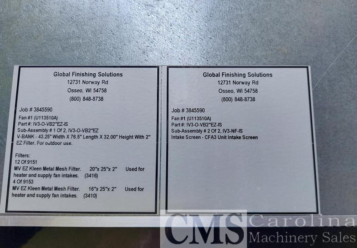 Used Global Finishing Solutions CFA-22 Air intake System