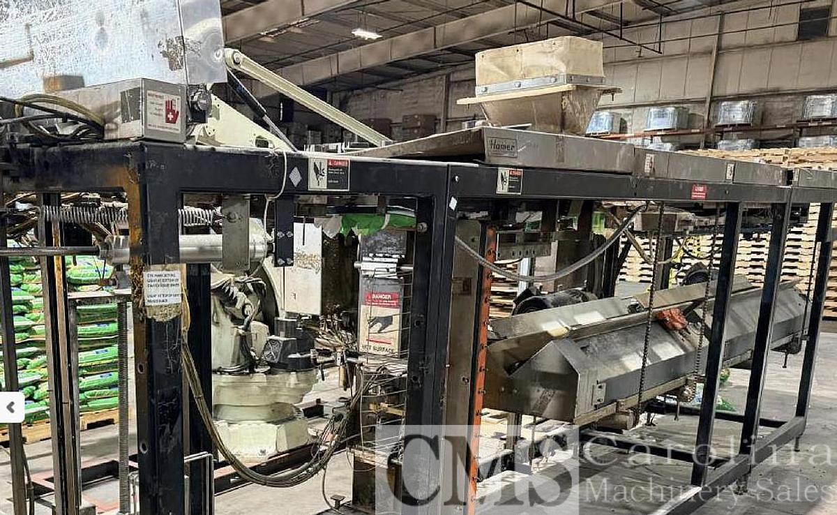 Used 2003 Hamer Model 2080 Form Fill Seal Bagger with Robot Stacker