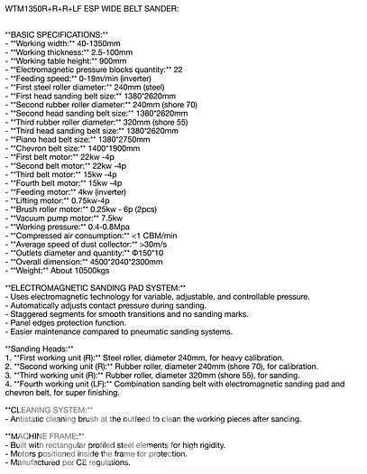 Woodtech Wide Belt Sanders