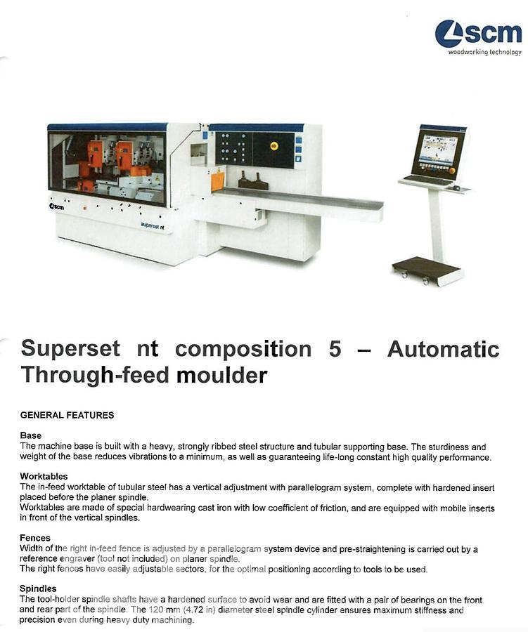 Used SCM Superset XL 5-Head Moulder