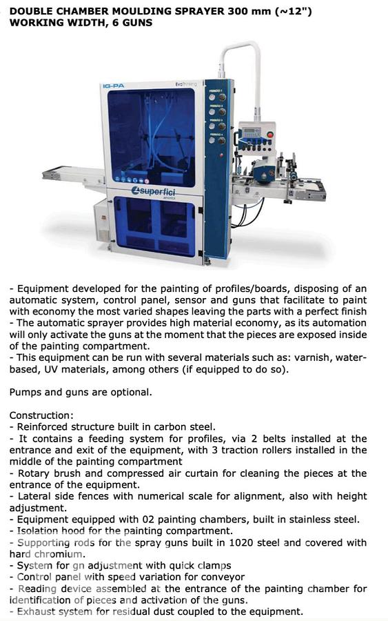 Used Superfici Moulding Sprayer