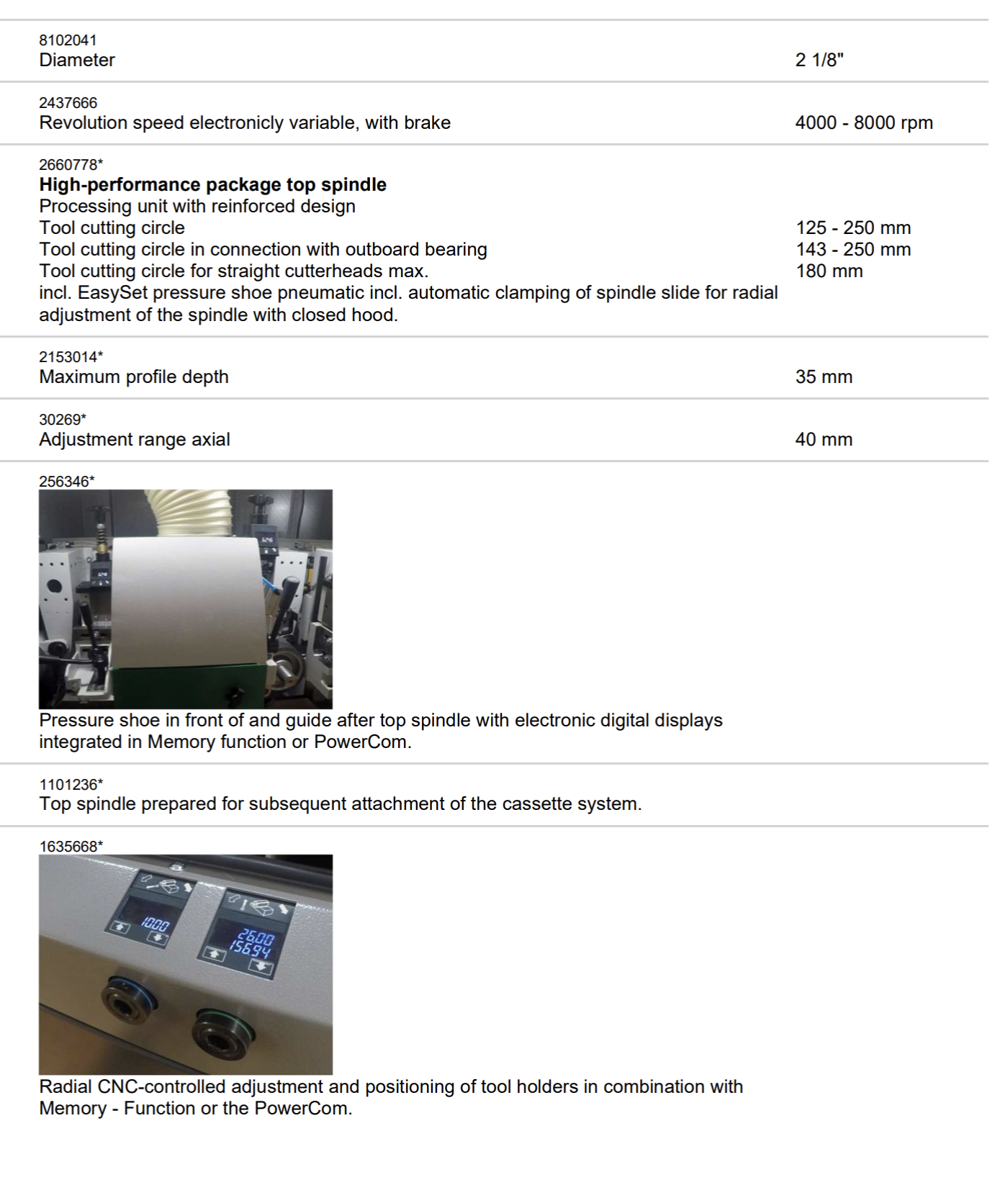 Used 2020 Weinig Hydromat 3000 12" Moulder