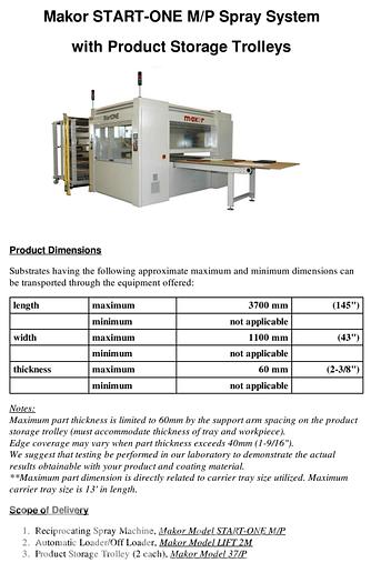 Used 2018 Makor START-ONE M/P Spray Sytem