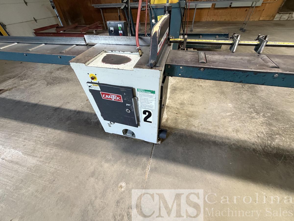 Used 2009 Cantek 18" Chop Saw with Infeed & Outfeed
