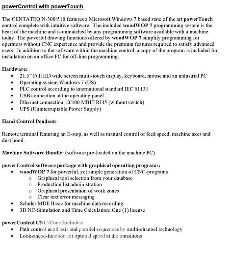 Used 2019 Homag Centateq N-300 CNC Router