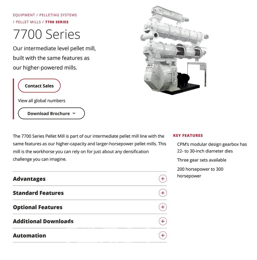 Used CPM 250 HP Pellet Mill