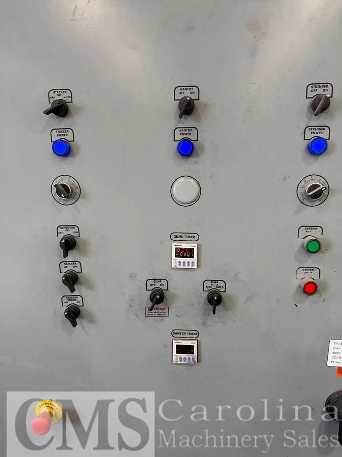 Used Universal IN-LINE Pallet Nailer with Stacker