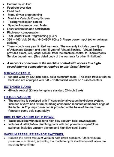 Used 2022 Thermwood M90-510 5-Axis CNC Router