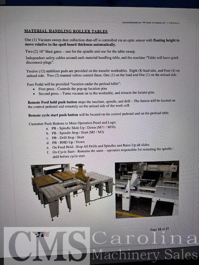 Used 2022 Northwood CS-48RHD CNC Router 4 x 8 Table Roller Holddowns