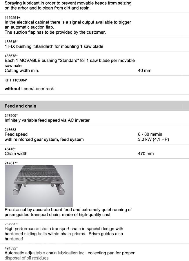 Used 2012 Raimann KR450M Gang Rip Saw with Infeed
