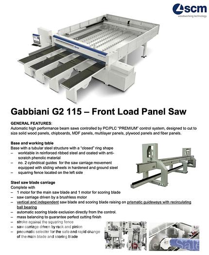 Used 2022 Gabbiani G2 Panel Saw