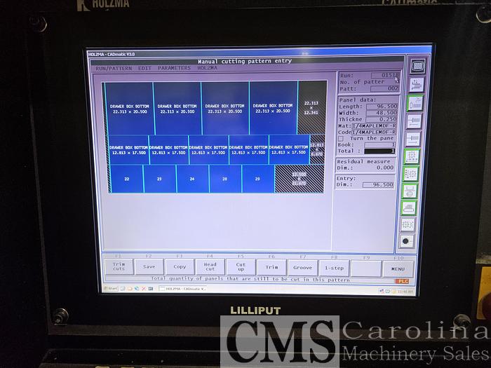 Used 2002 Holzma HPP  72/43 Front Loading Panelsaw