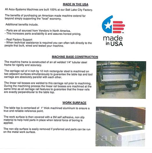 Used 2013 Accu-Systems HPJ-11-96 CNC Drill and Dowel Machine