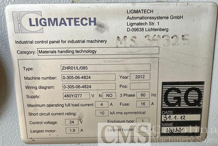 Used 2012 Ligmatech ZHR 01 Return Conveyor