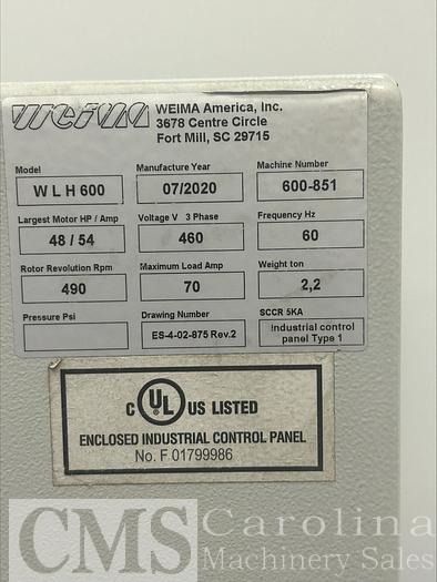 Used 2020 Weima WLH 600 Beaver Horizontal Grinder
