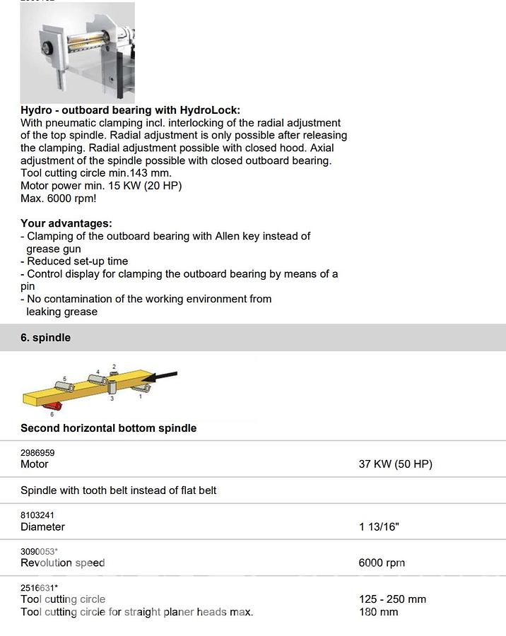 Used Weinig Hyrdomat 3000 Moulder with Infeed System
