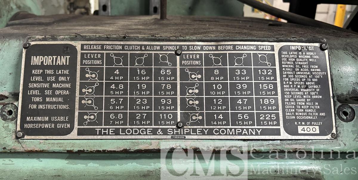 Used Lodge & Shipley T 60" Right Angle Chucking Lathe