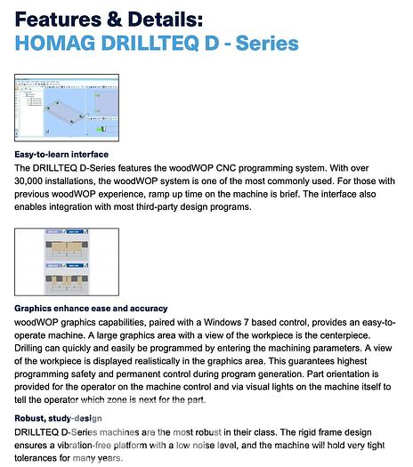 Used 2020 Homag Drillteq D200